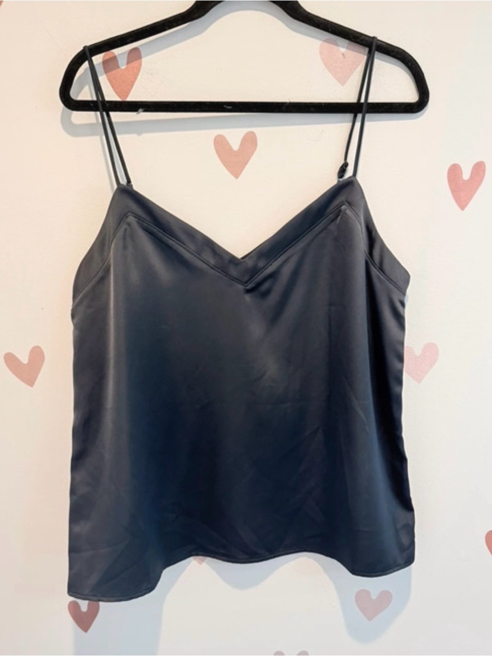 Gibson Black Satin V-Neck Camisole Top
